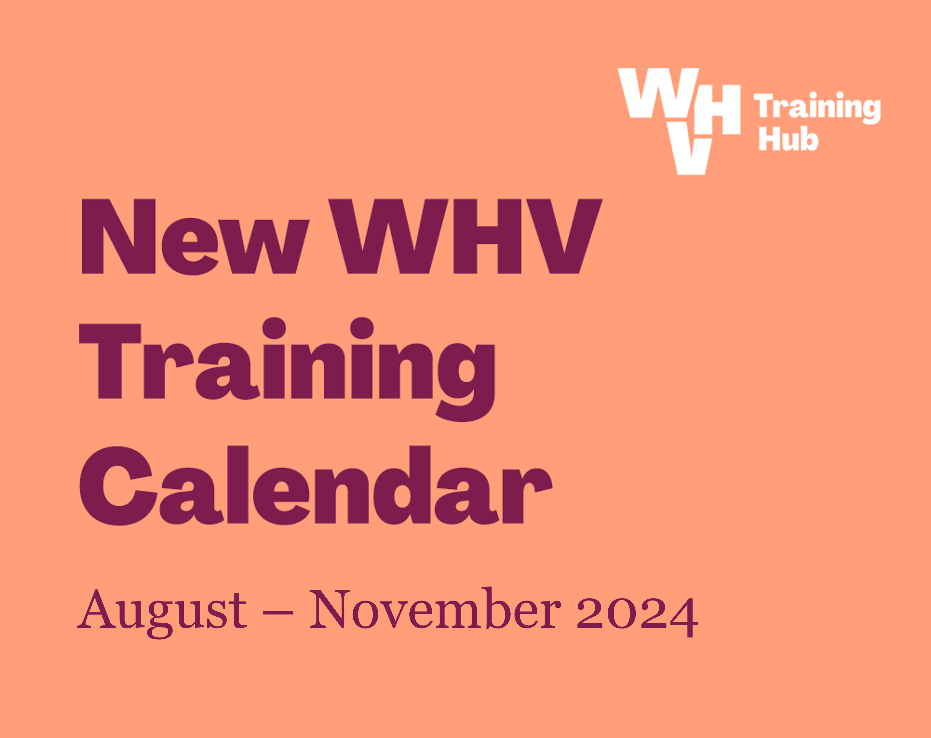Training Calendar August to November 2024 carousel tile